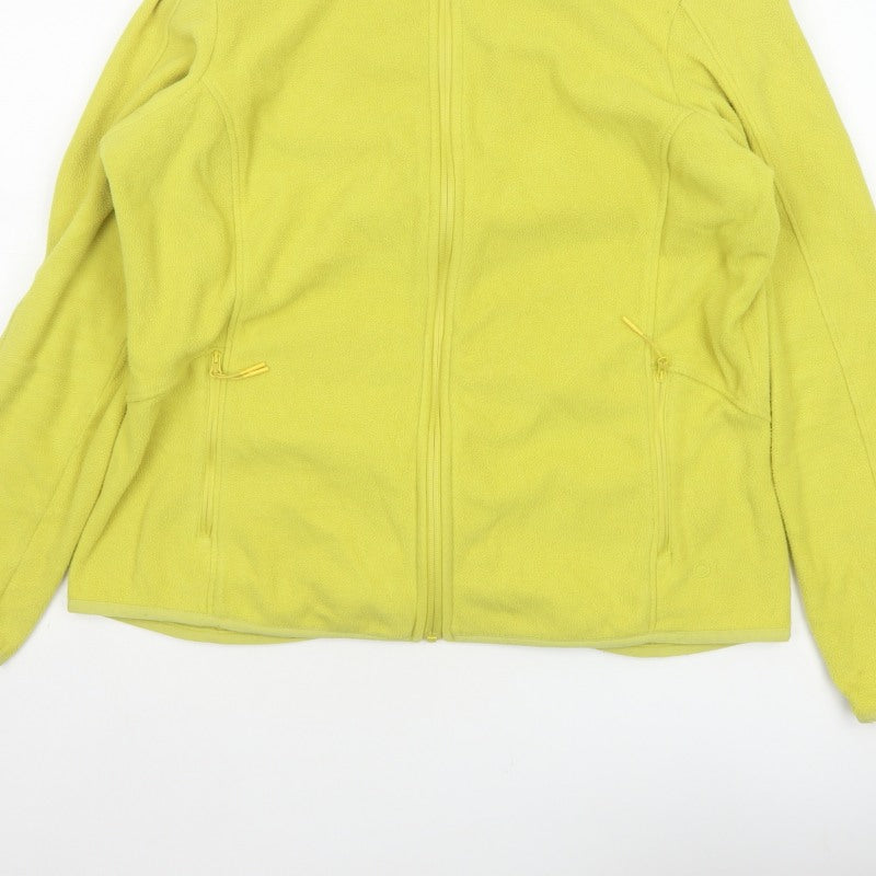 Marks and Spencer Women Yellow Size 16 Fleece Full Zip Jacket Pockets