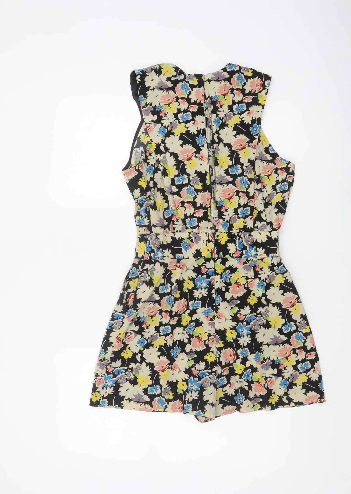 Topshop Women’s Multicoloured Floral Playsuit UK 12 Sleeveless Zip