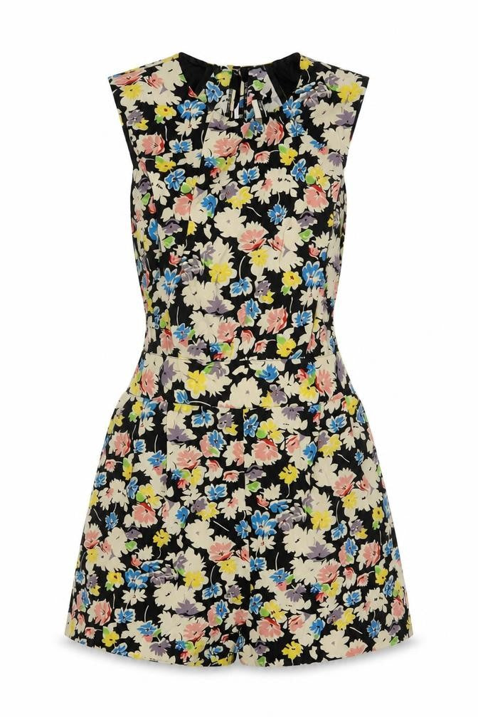 Topshop Women’s Multicoloured Floral Playsuit UK 12 Sleeveless Zip