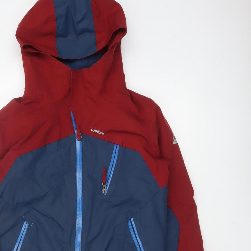 Wedze Boys Red Blue 12 Years Ski Jacket Hooded Full Zip