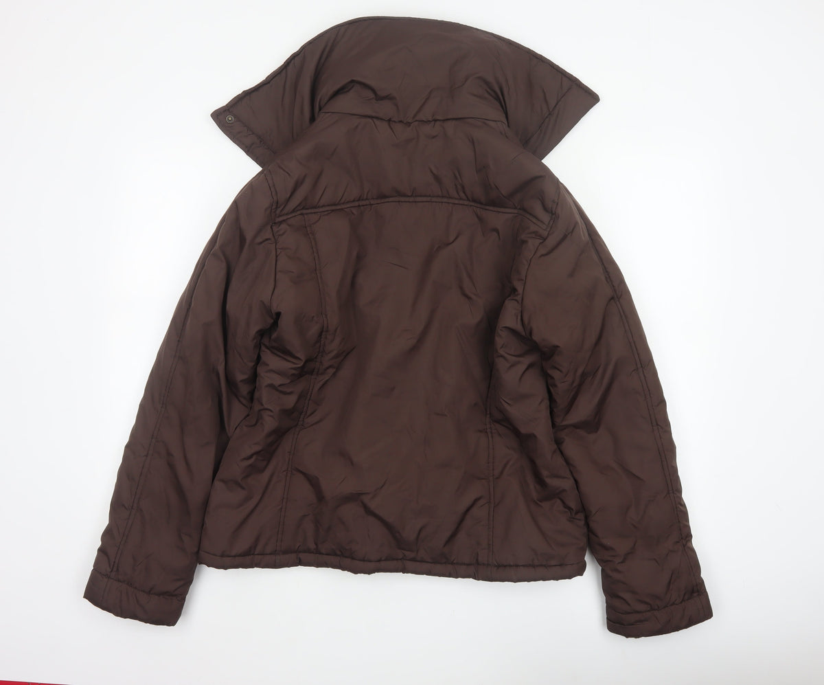 Bhs Women’s Brown UK 14 Puffer Jacket Padded Full Zip