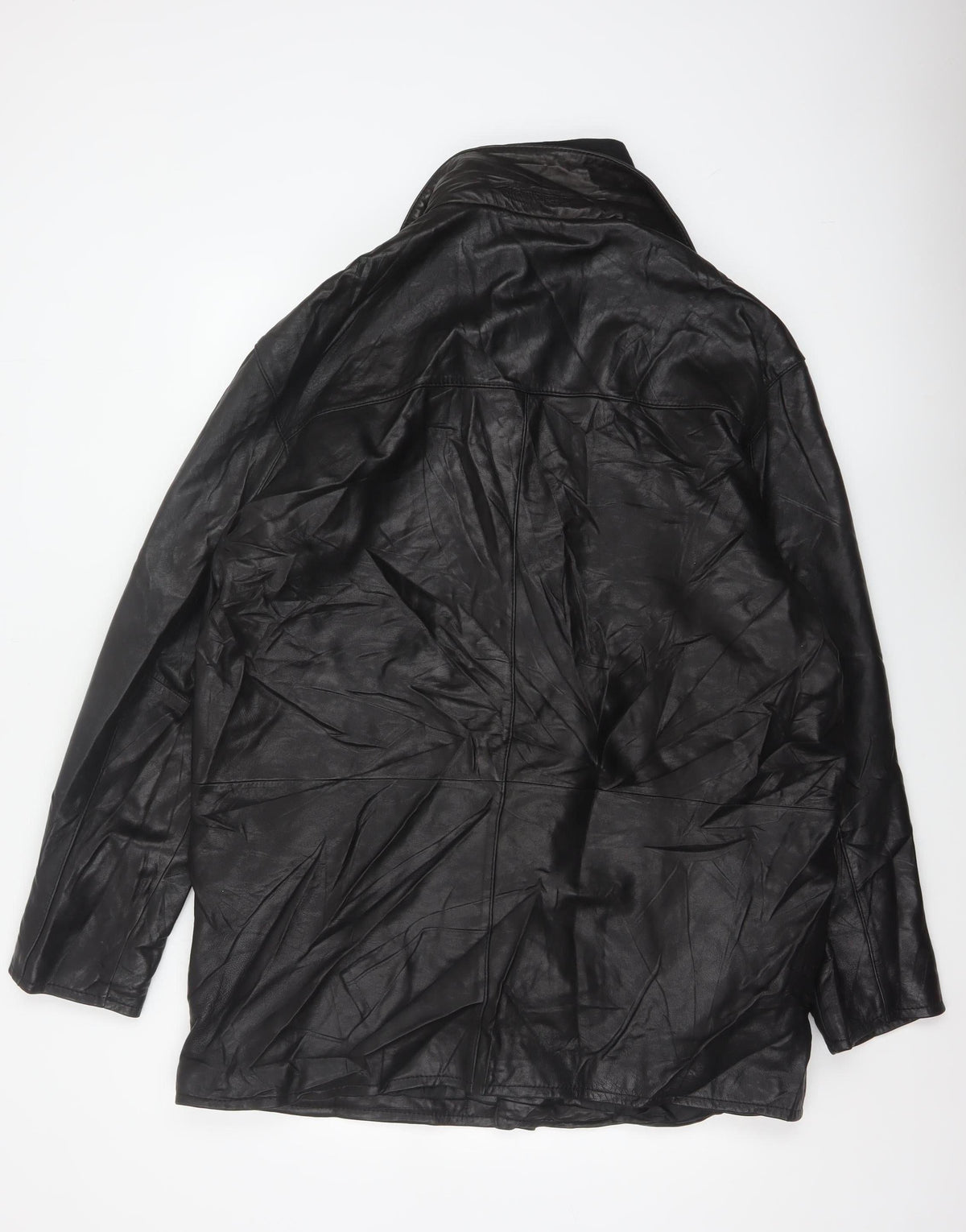 Trapper Men’s Black Leather Jacket UK 44 EU 54 Mid-Length Lined