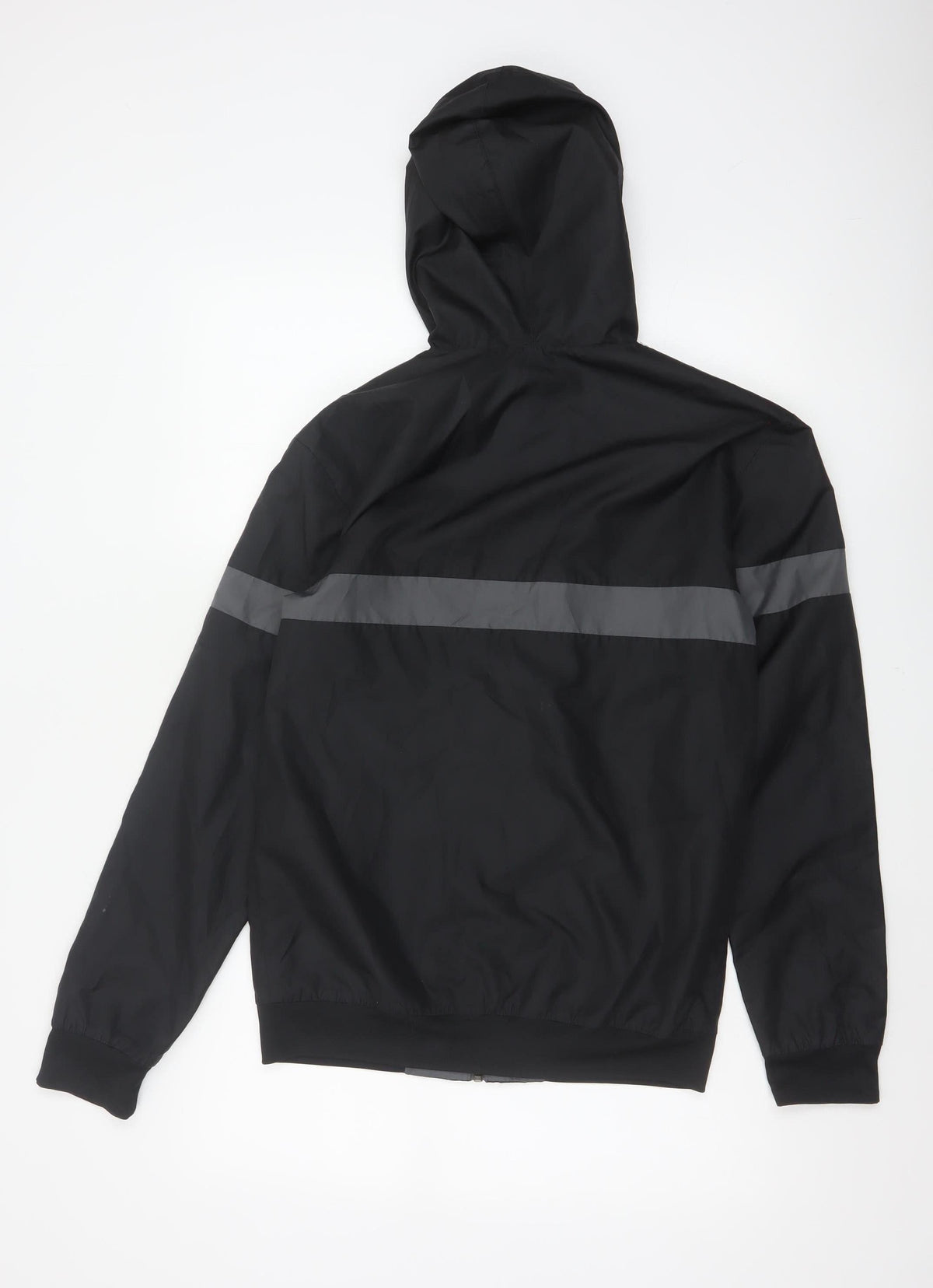 Adidas Originals Men's Black Grey XS Hooded Windbreaker 3 Stripe Jacket