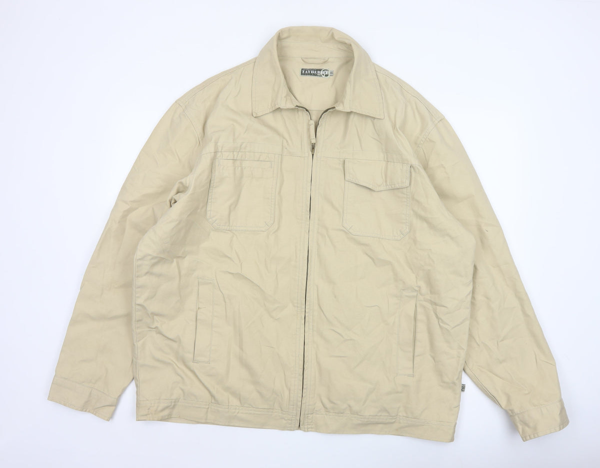 Tayberry Revisited Men’s Beige Cotton Zip Jacket 2XL Collared