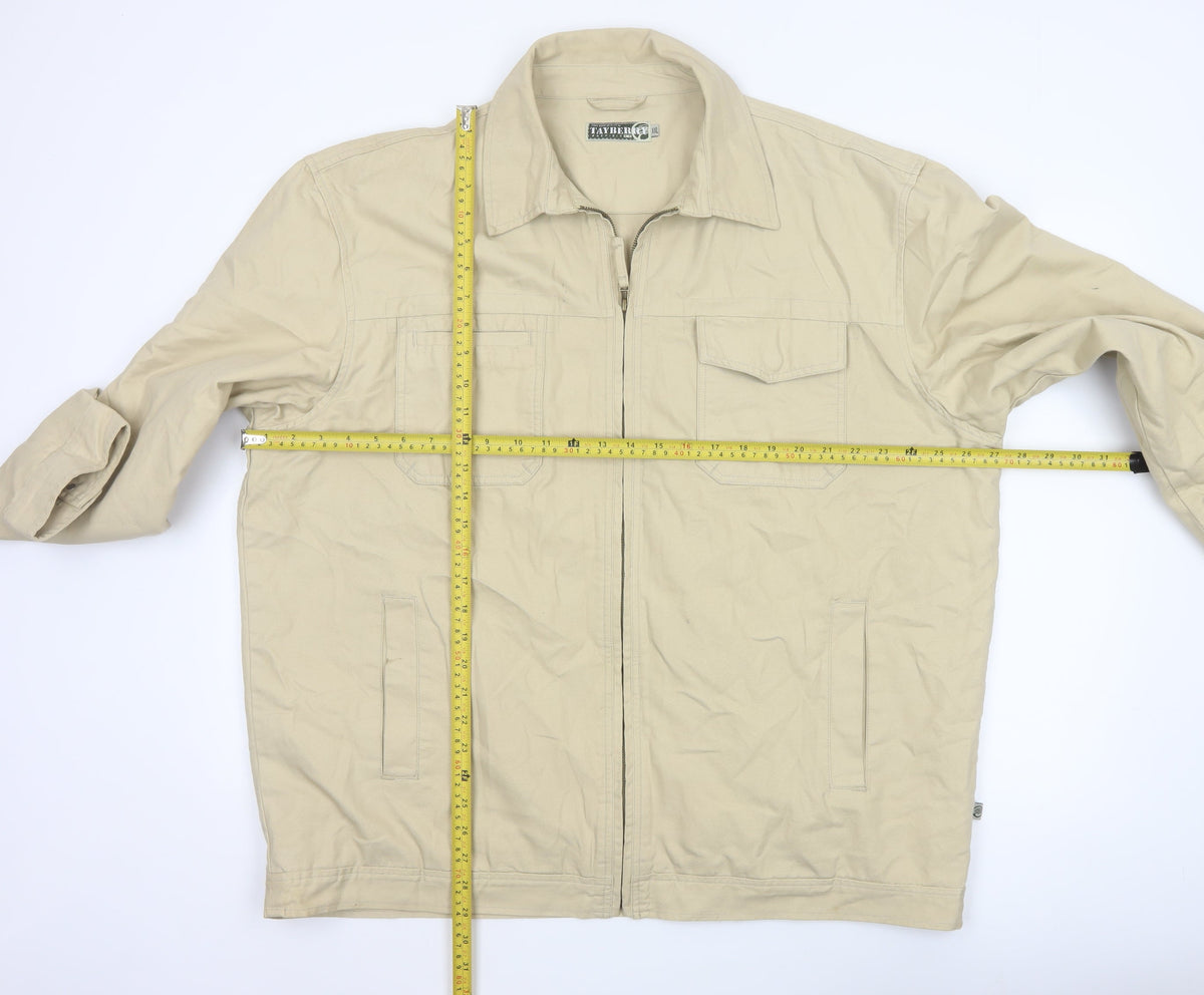 Tayberry Revisited Men’s Beige Cotton Zip Jacket 2XL Collared