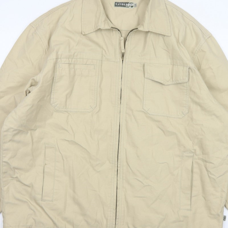 Tayberry Revisited Men’s Beige Cotton Zip Jacket 2XL Collared