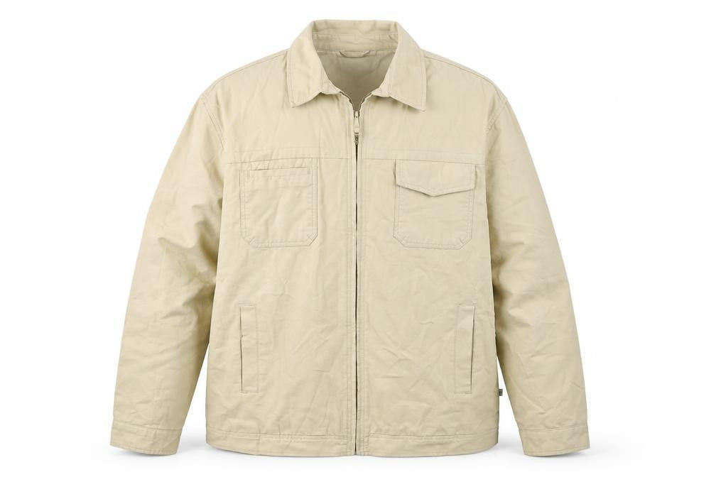 Tayberry Revisited Men’s Beige Cotton Zip Jacket 2XL Collared