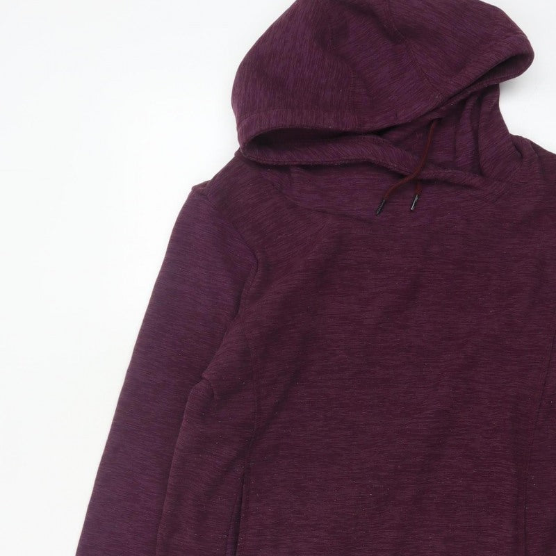 Regatta Women's Purple UK 14 Fleece Pullover Hoodie Drawstring Pockets