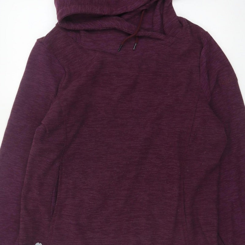 Regatta Women's Purple UK 14 Fleece Pullover Hoodie Drawstring Pockets