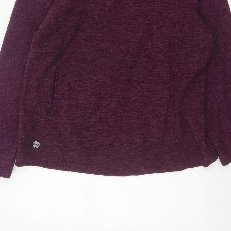 Regatta Women's Purple UK 14 Fleece Pullover Hoodie Drawstring Pockets