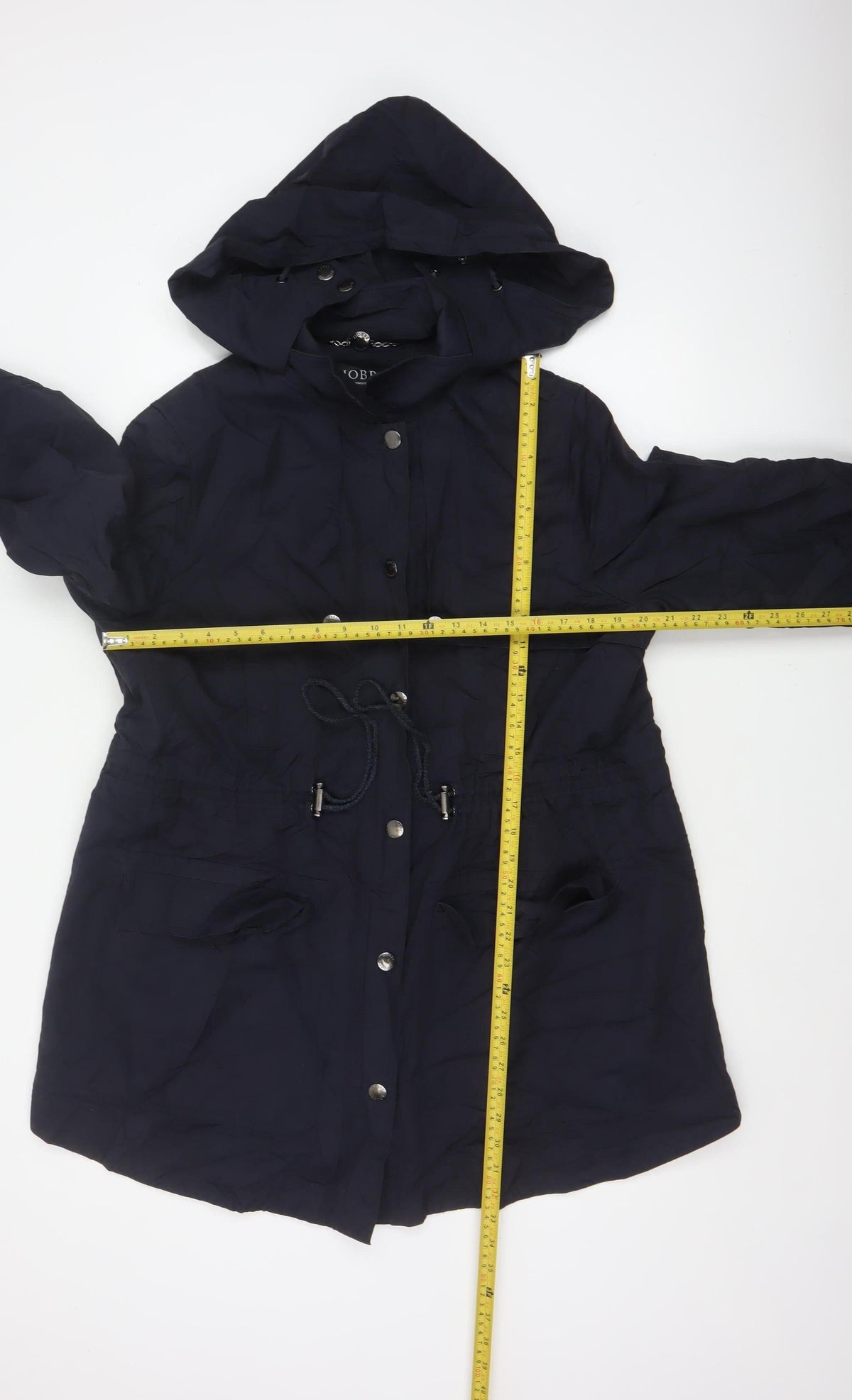 Hobbs Women Blue UK 18 Hooded Parka Coat Cotton Blend