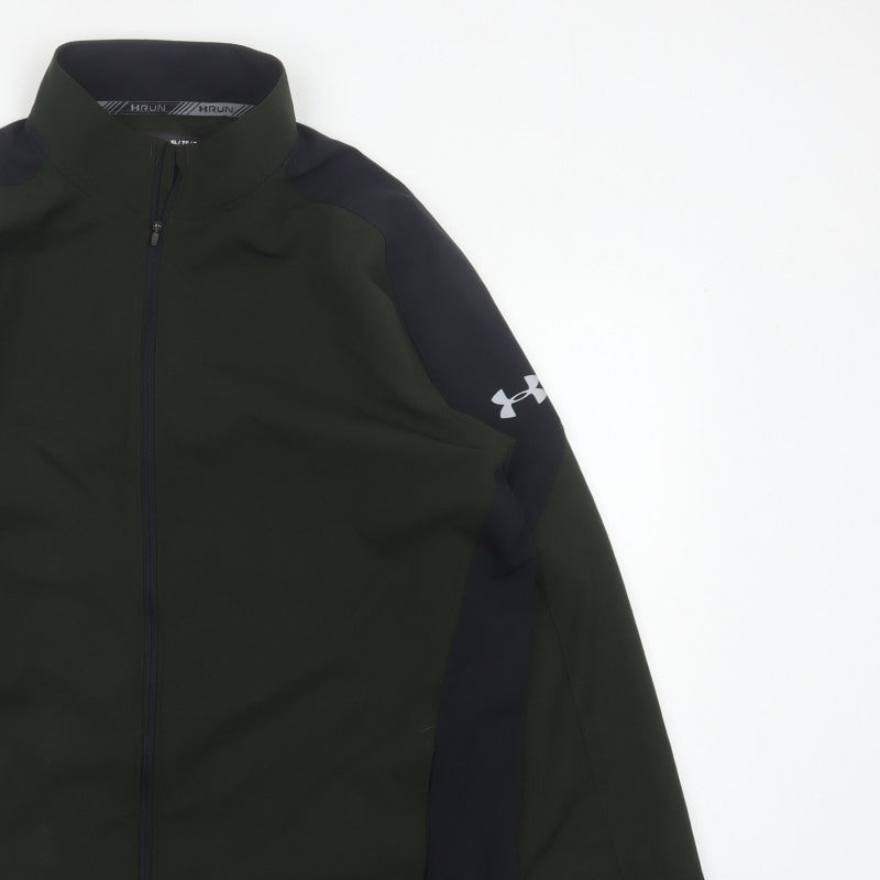 Under Armour Men's Green XL Fitted Softshell Running Jacket Full Zip