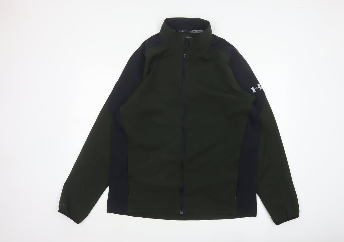 Under Armour Men's Green XL Fitted Softshell Running Jacket Full Zip