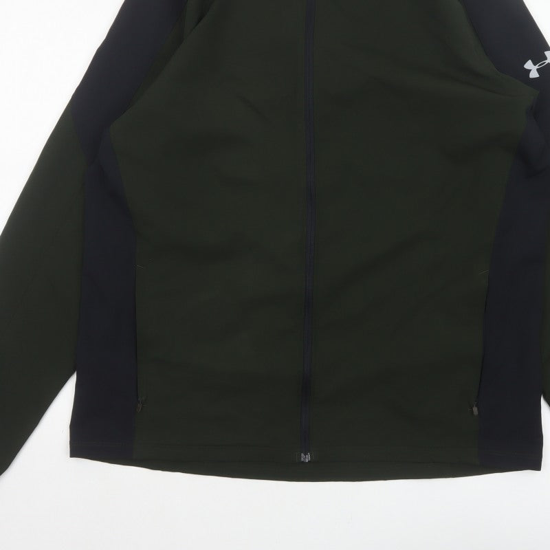 Under Armour Men's Green XL Fitted Softshell Running Jacket Full Zip