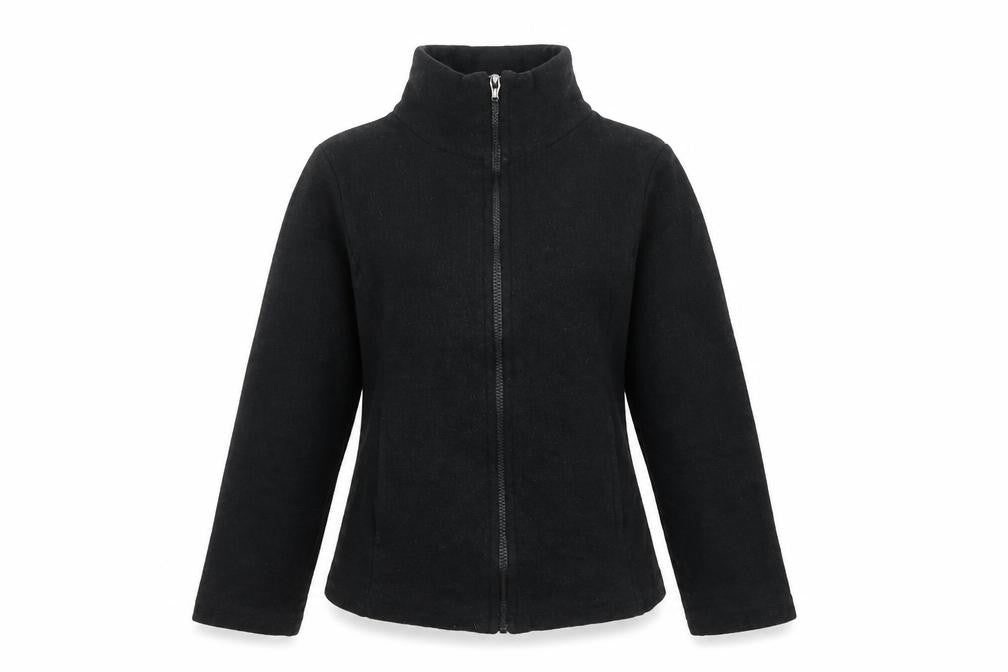 Engel Women’s Black Wool Fleece Zip Jacket UK 8 Short Outdoor
