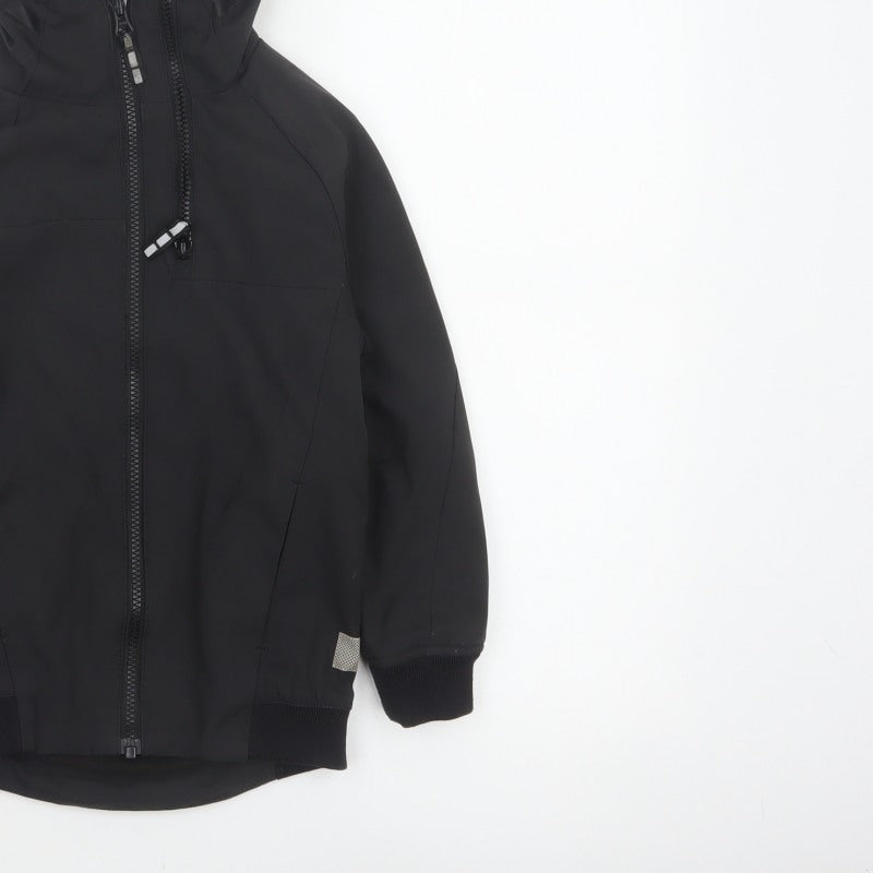 Next Boys Black 5 Years Ski Jacket Hooded Softshell Reflective