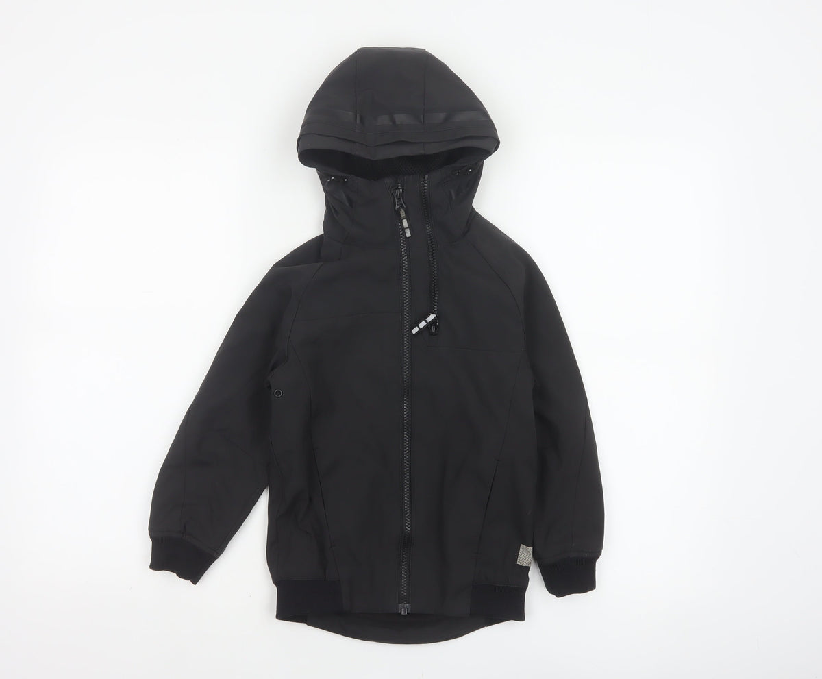 Next Boys Black 5 Years Ski Jacket Hooded Softshell Reflective