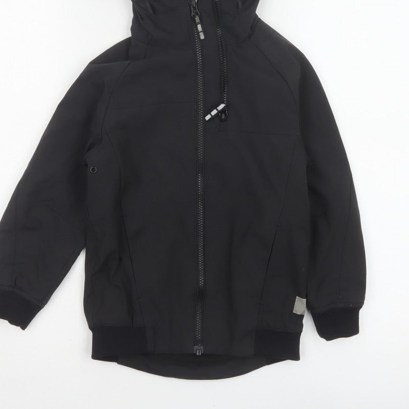 Next Boys Black 5 Years Ski Jacket Hooded Softshell Reflective
