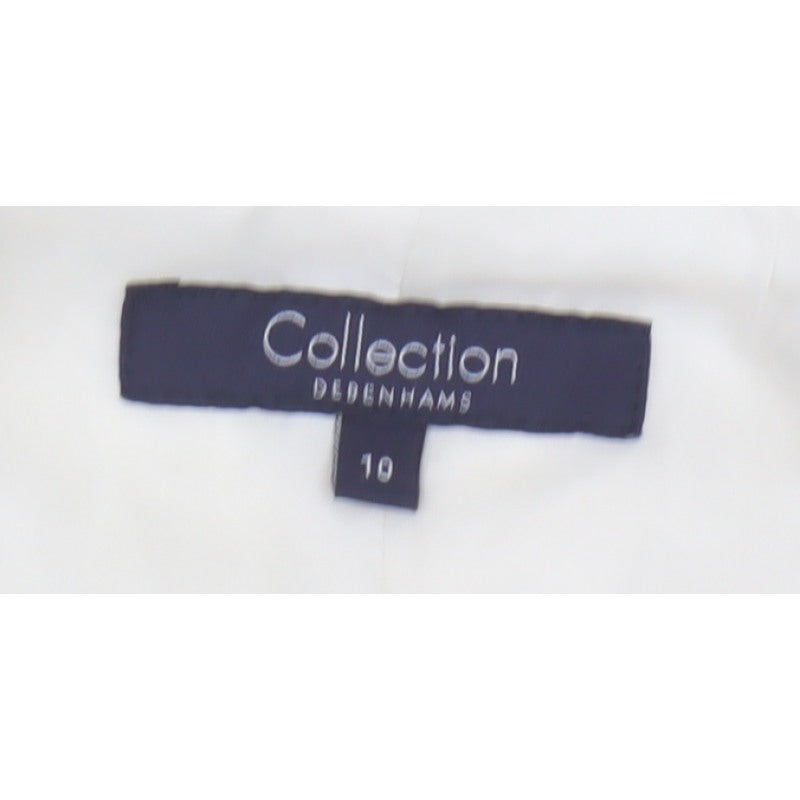 Debenhams Women Ivory Size 10 Belted Cotton Trench Coat