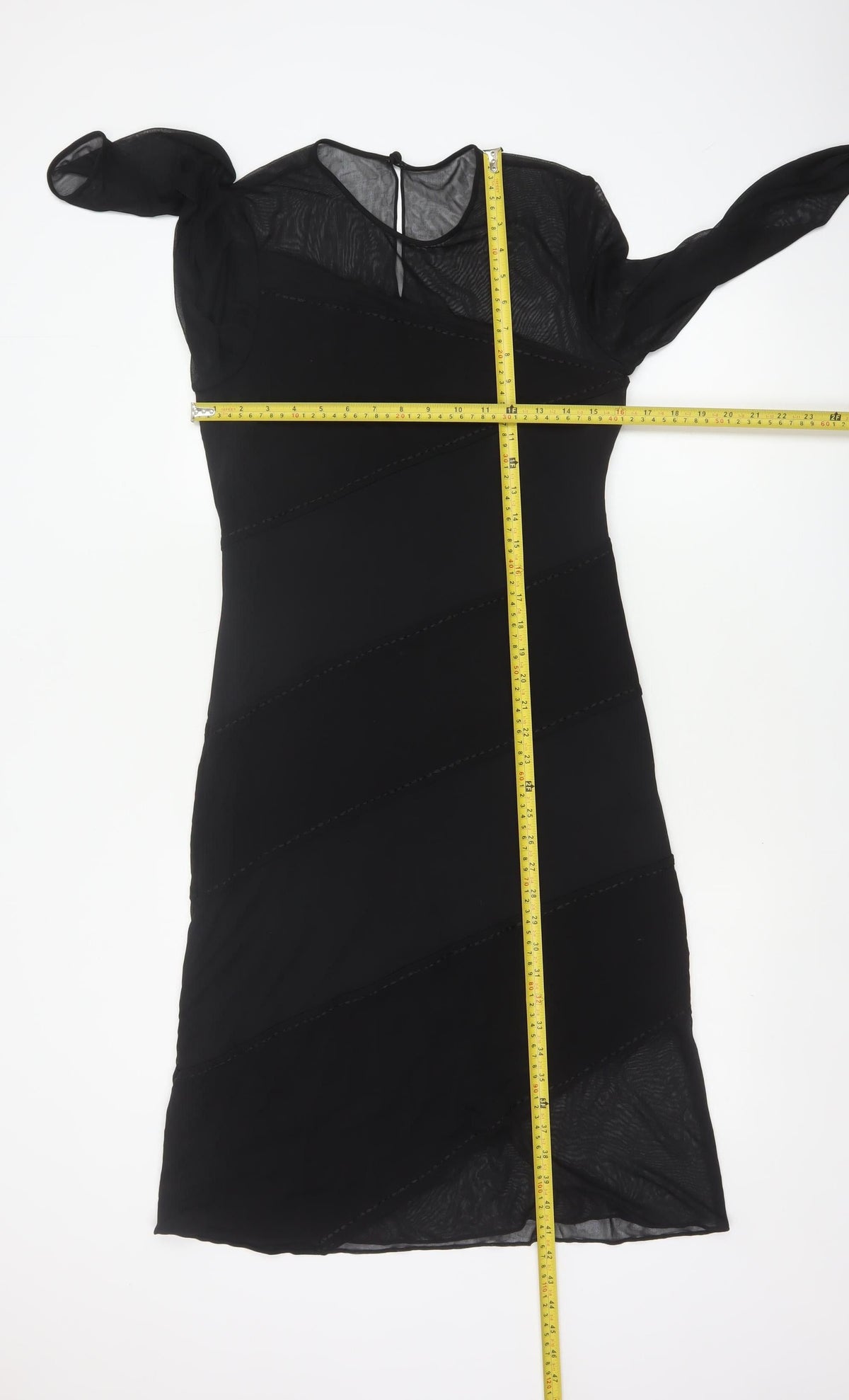 After Six Women Black UK 10 Long Sheath Formal Sheer Sleeve Dress