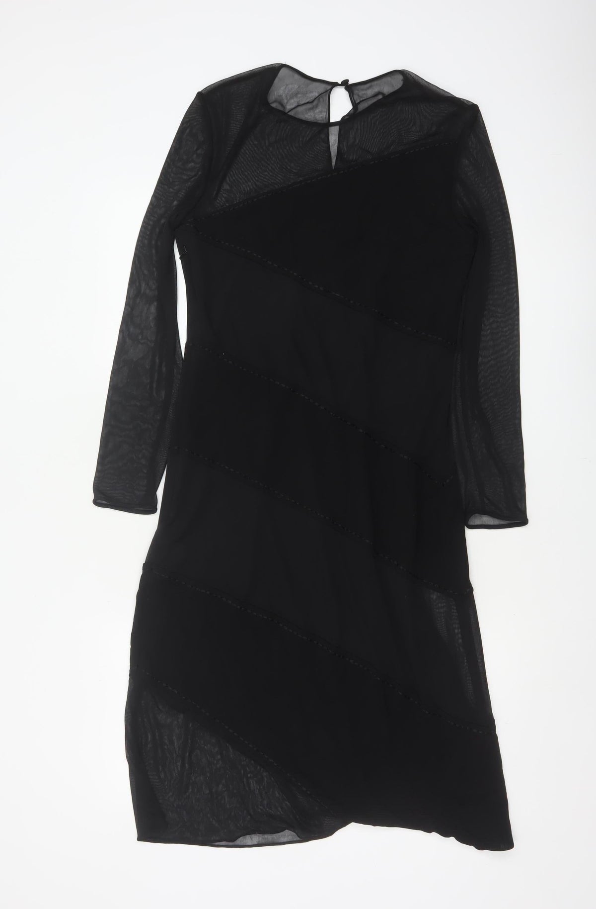 After Six Women Black UK 10 Long Sheath Formal Sheer Sleeve Dress