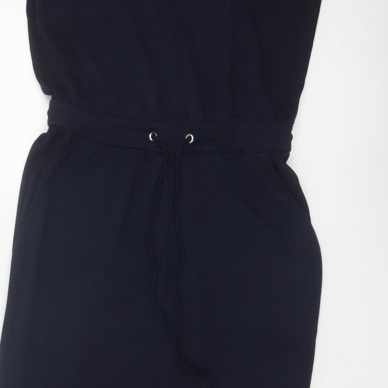 H&M Women Black XS Sleeveless Tapered Drawstring Jumpsuit
