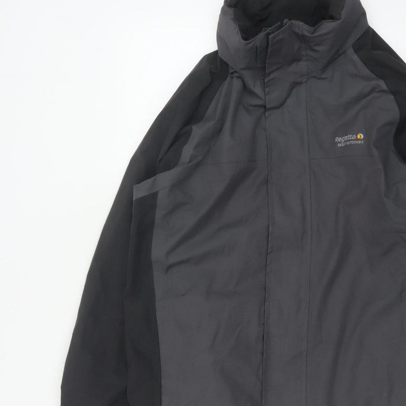 Regatta Men’s Black Grey M 40in Hydrafort Waterproof Rain Jacket