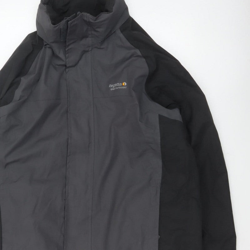 Regatta Men’s Black Grey M 40in Hydrafort Waterproof Rain Jacket