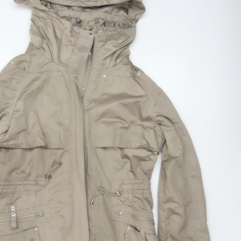 Clements Ribeiro Women Beige UK 14 Long Hooded Parka Coat