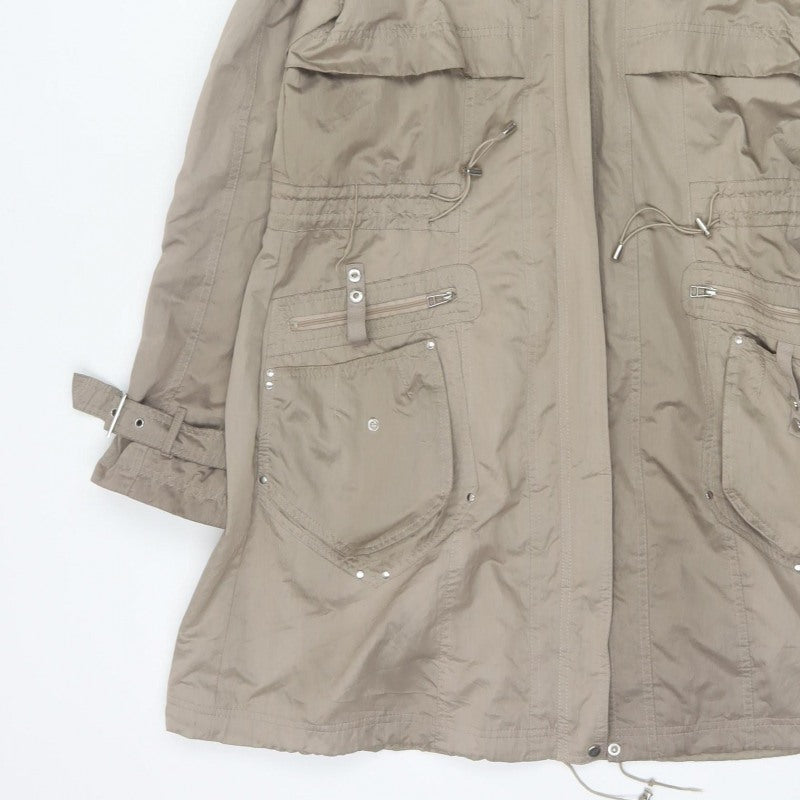 Clements Ribeiro Women Beige UK 14 Long Hooded Parka Coat