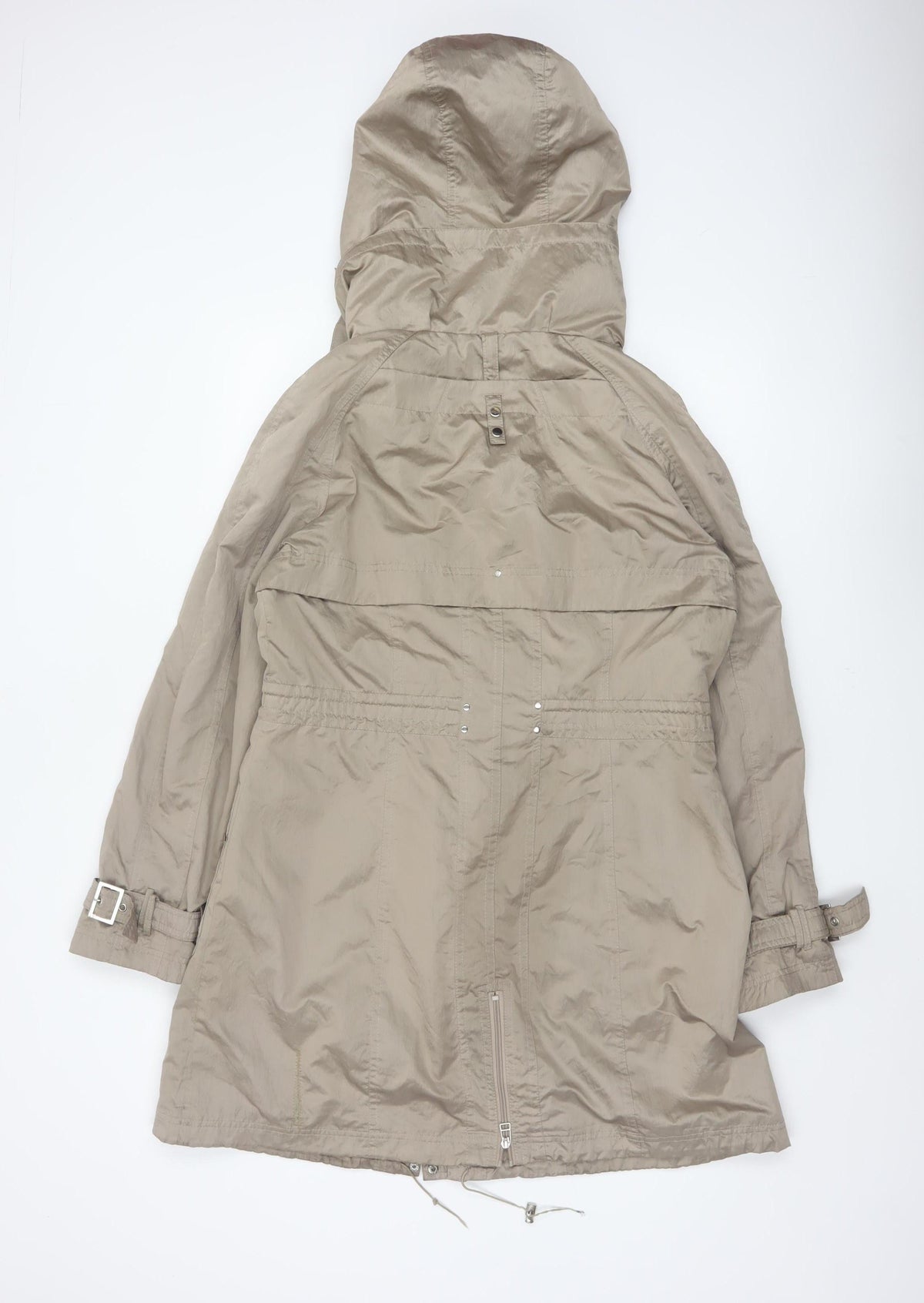Clements Ribeiro Women Beige UK 14 Long Hooded Parka Coat