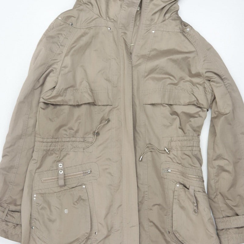 Clements Ribeiro Women Beige UK 14 Long Hooded Parka Coat