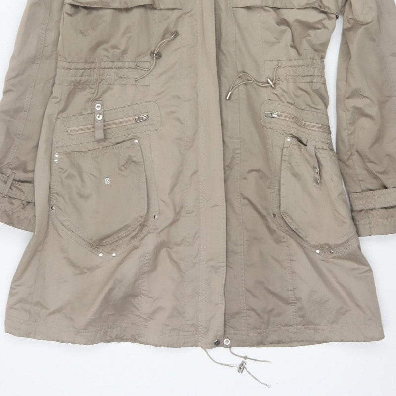 Clements Ribeiro Women Beige UK 14 Long Hooded Parka Coat