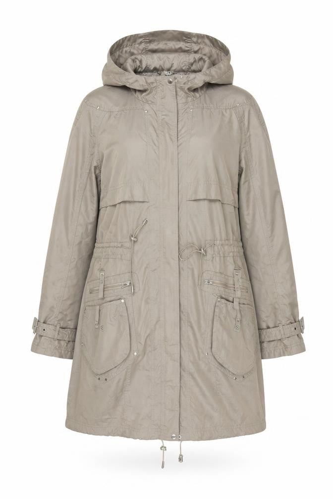 Clements Ribeiro Women Beige UK 14 Long Hooded Parka Coat