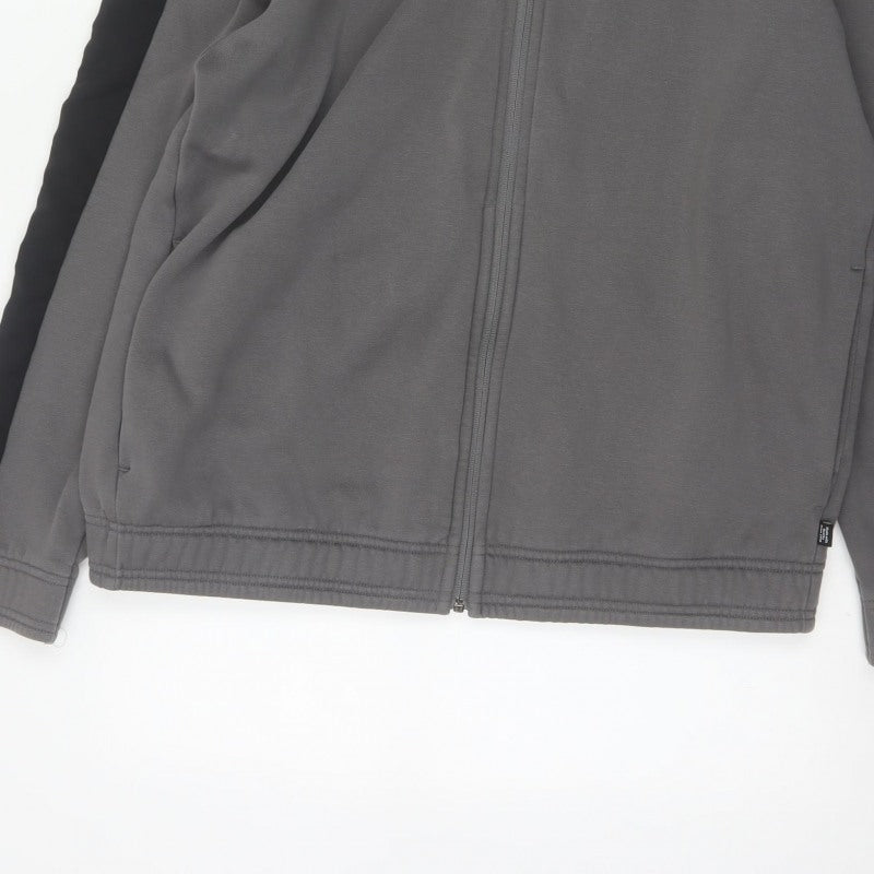 Puma Men’s Grey Black XL Full Zip Hooded Fleece Hoodie