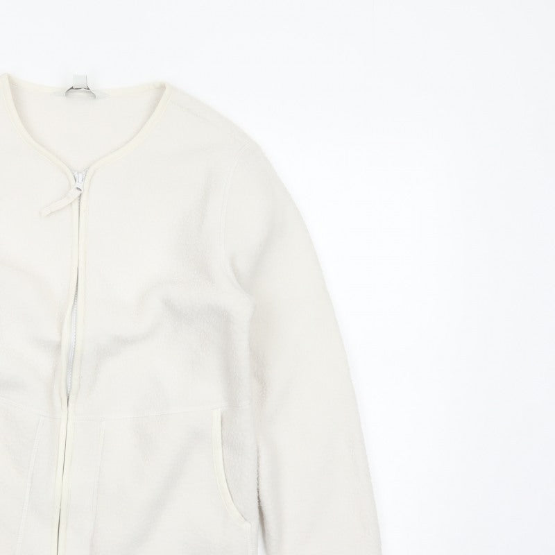 Marks and Spencer Women Ivory XS Fleece Full Zip Basic Jacket