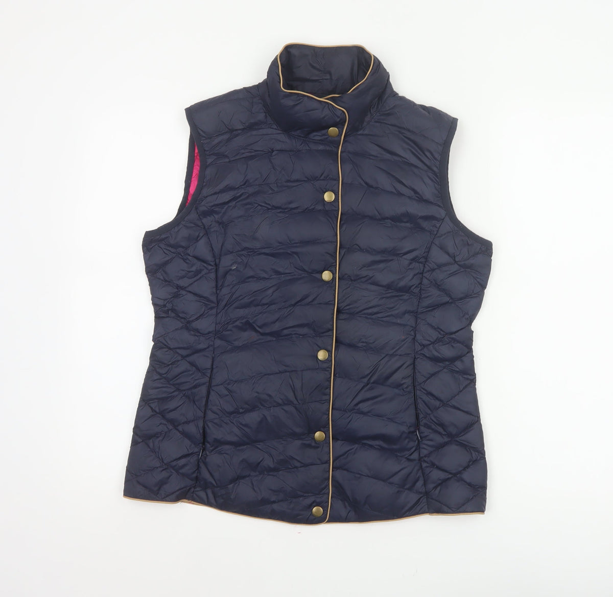 Joules Women’s Blue UK 12 Quilted Down Puffer Waistcoat Gilet