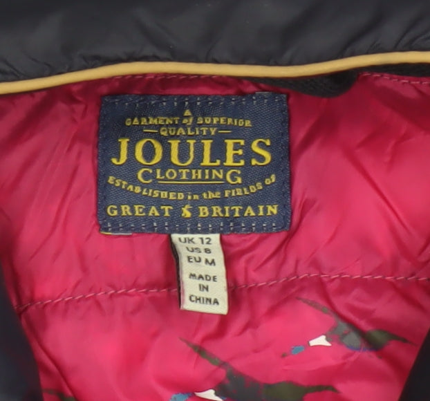 Joules Women’s Blue UK 12 Quilted Down Puffer Waistcoat Gilet