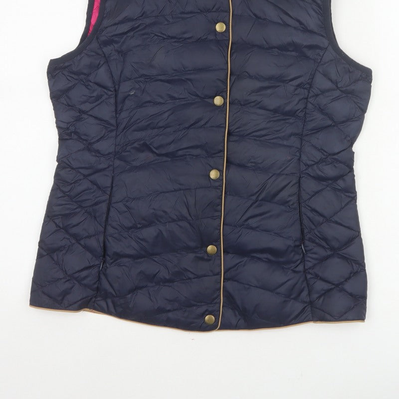 Joules Women’s Blue UK 12 Quilted Down Puffer Waistcoat Gilet