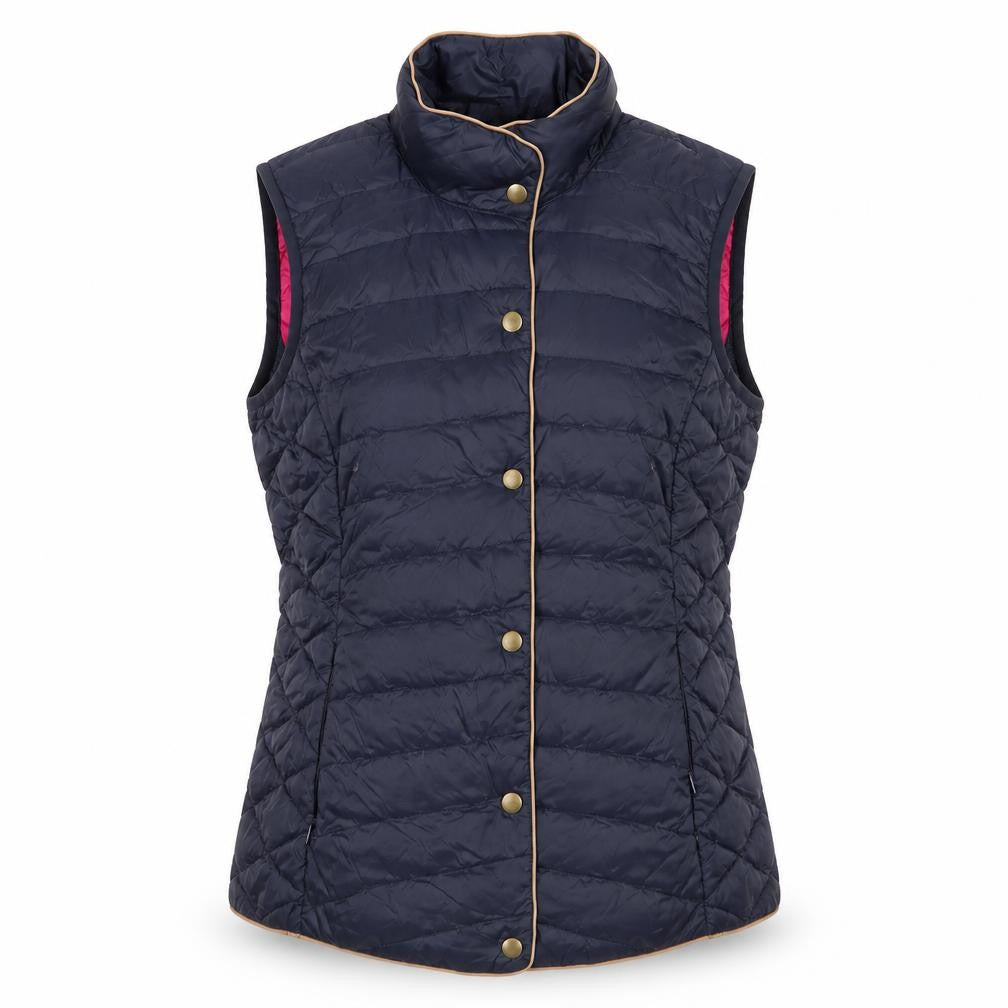 Joules Women’s Blue UK 12 Quilted Down Puffer Waistcoat Gilet
