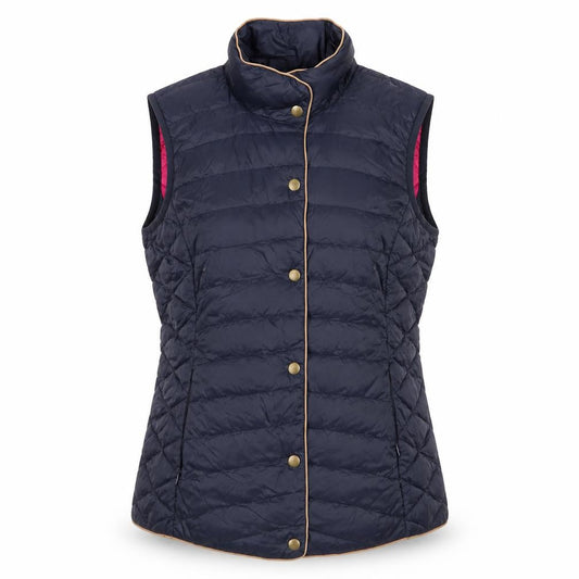 Joules Women’s Blue UK 12 Quilted Down Puffer Waistcoat Gilet