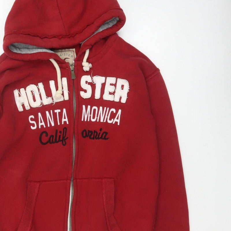 Additional view of Hollister Men Red S Full Zip Hooded Graphic Print Santa Monica Hoodie