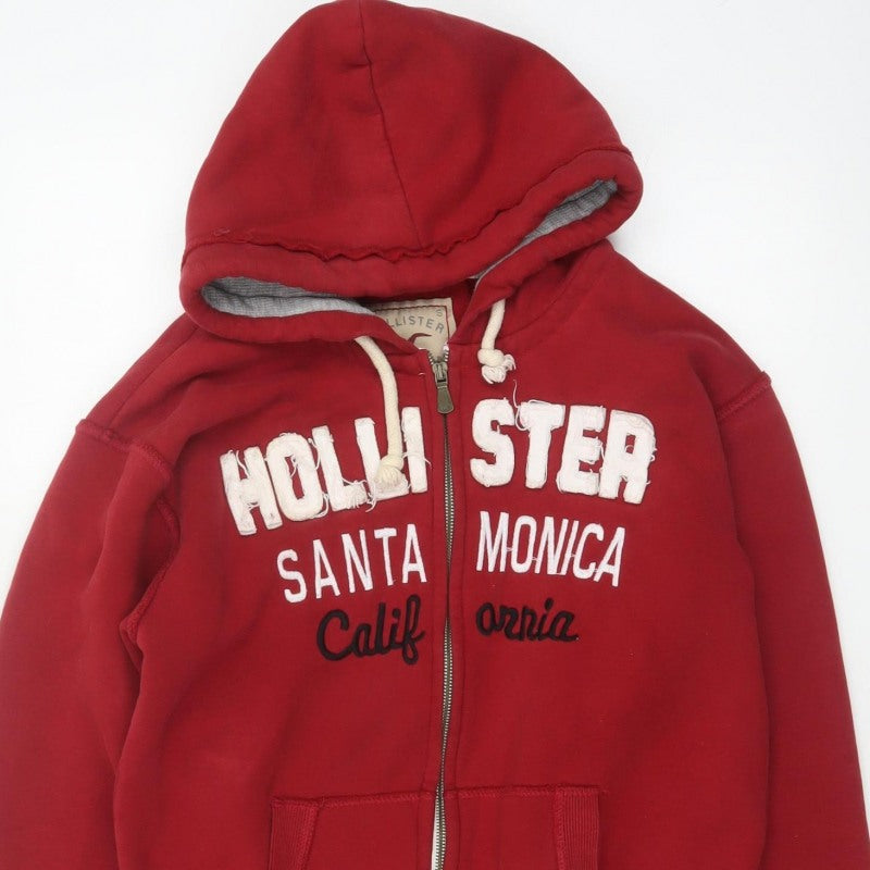Additional view of Hollister Men Red S Full Zip Hooded Graphic Print Santa Monica Hoodie