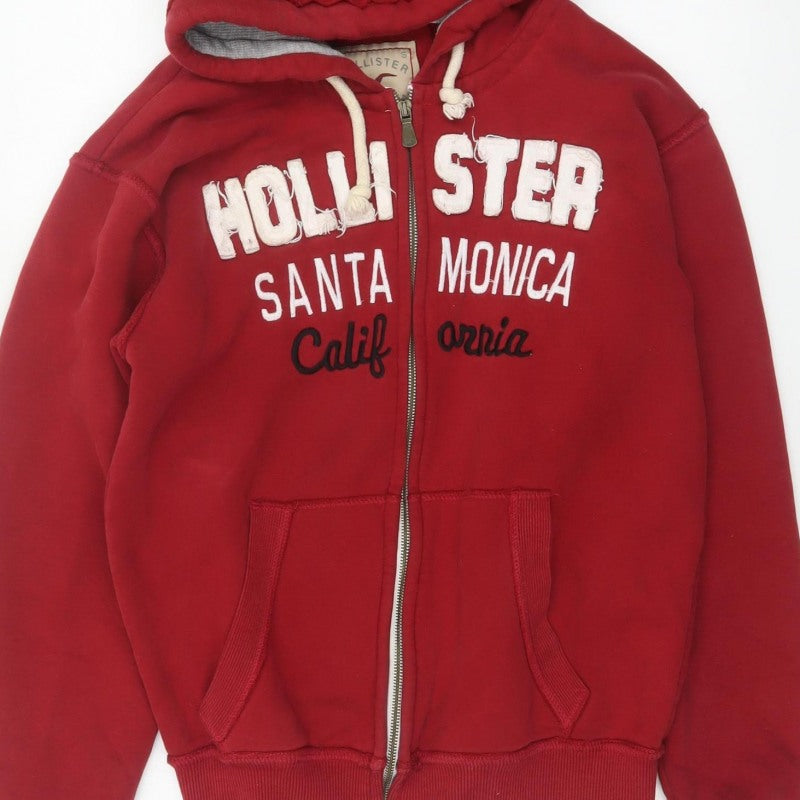 Additional view of Hollister Men Red S Full Zip Hooded Graphic Print Santa Monica Hoodie