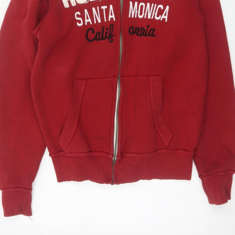 Additional view of Hollister Men Red S Full Zip Hooded Graphic Print Santa Monica Hoodie