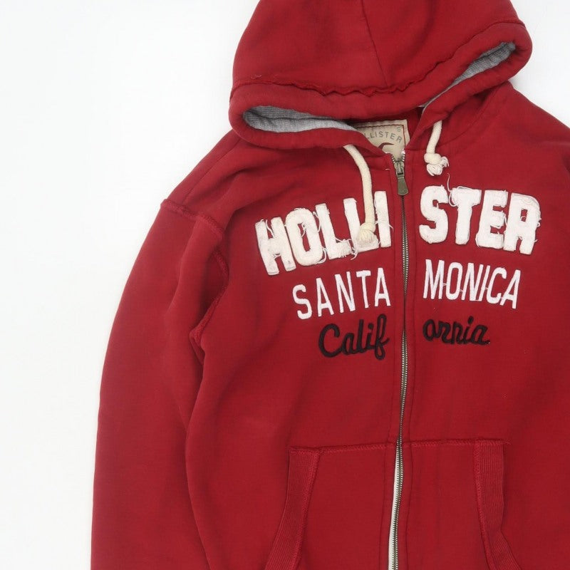 Additional view of Hollister Men Red S Full Zip Hooded Graphic Print Santa Monica Hoodie