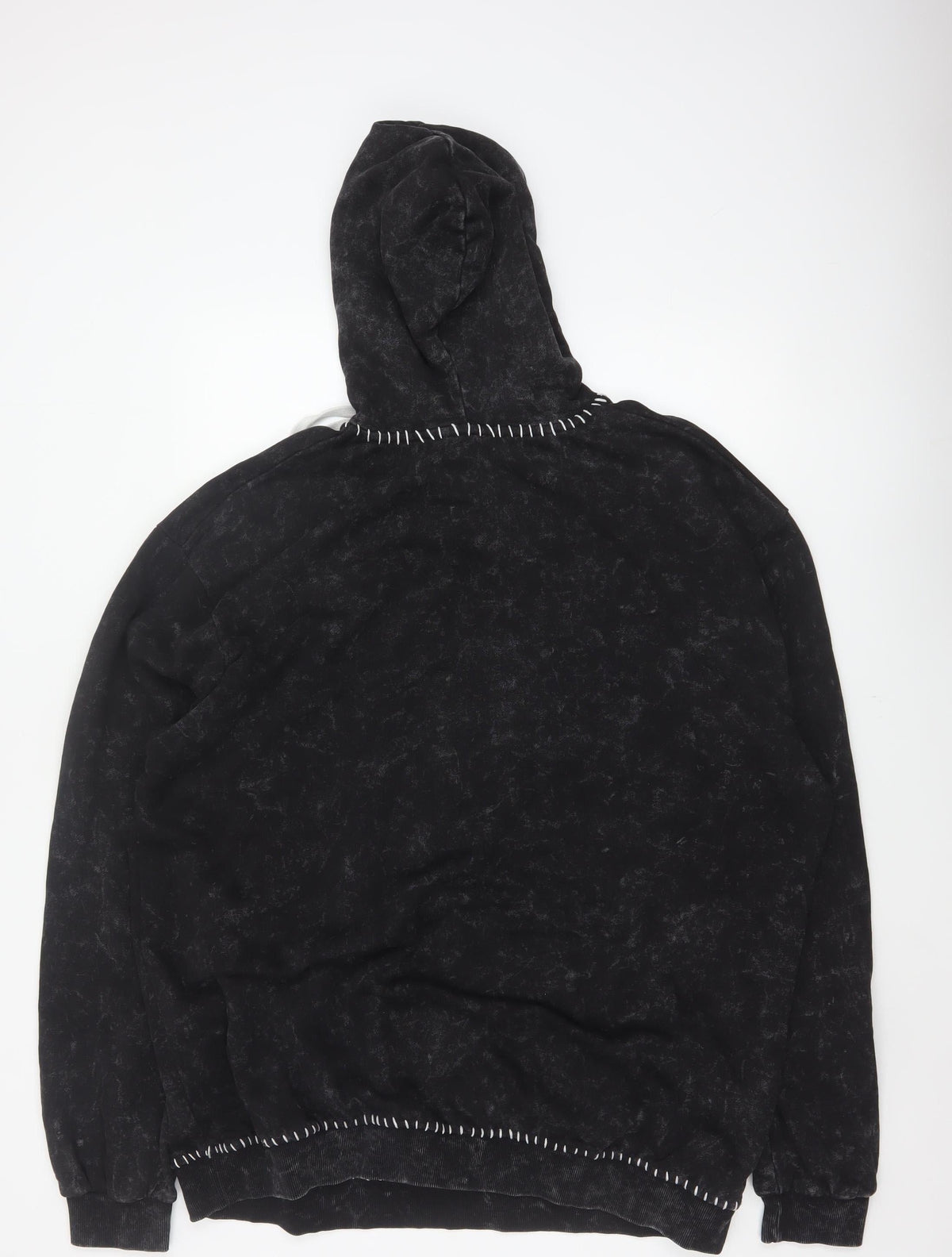 boohooMAN Men’s Black L Pullover Hoodie Fleece Whipstitch