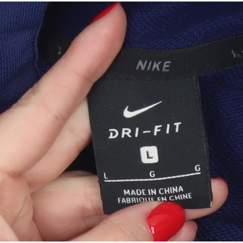 Nike Men’s Blue L Dri-FIT Pullover Logo Hoodie Sports
