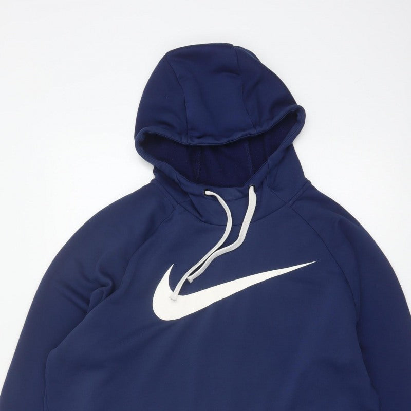 Nike Men’s Blue L Dri-FIT Pullover Logo Hoodie Sports
