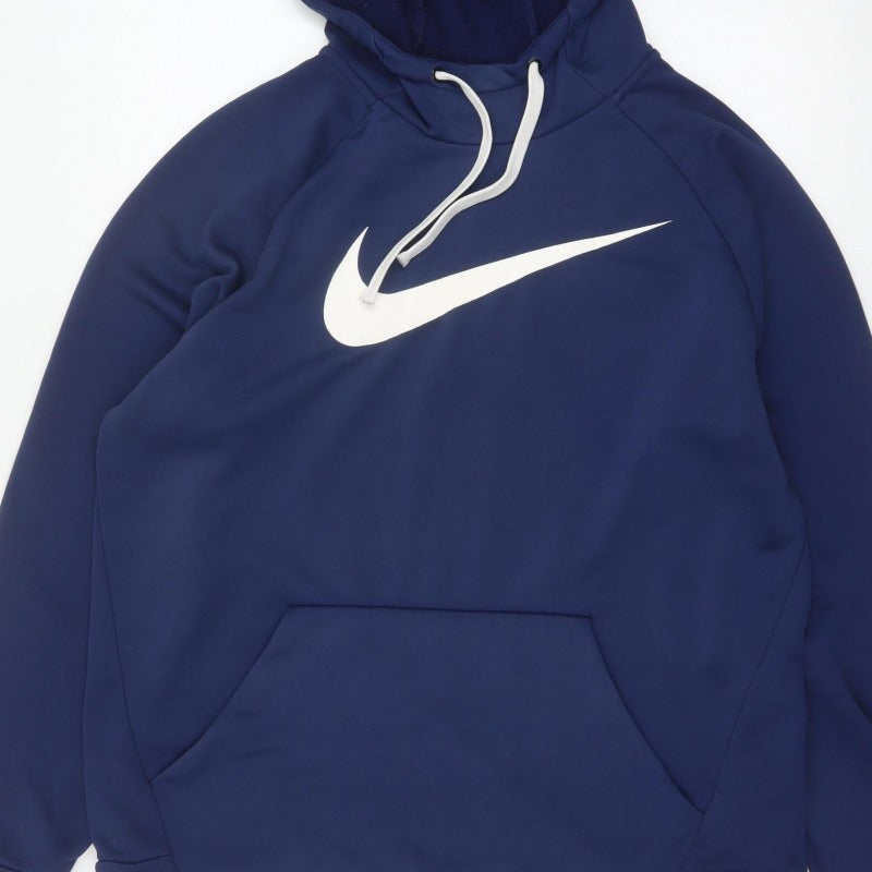 Nike Men’s Blue L Dri-FIT Pullover Logo Hoodie Sports